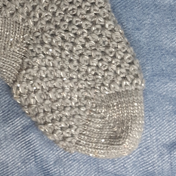 TIS THE SEASON Christmas grey knitted stocking - Picture 4 of 4